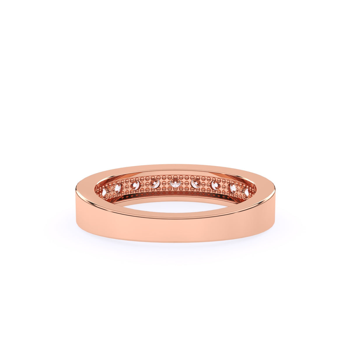 Round Lab Grown Diamond Channel Set Band